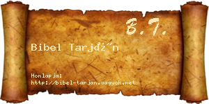 Bibel Tarján névjegykártya